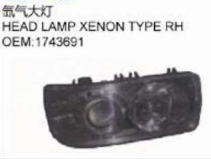 DAF TRUCK HEAD LAMP XENON TYPE RH 1743691 LH 1743690