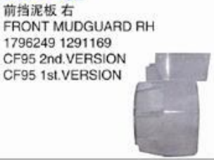 DAF CF95 TRUCK Front Mudguard LH 1796248, 1291168 RH 1796249, 1291169